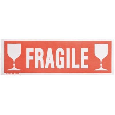 Självhäftande etiketter - AGIPA - Bräcklig - 190x60 mm - Påse med 100 etiketter