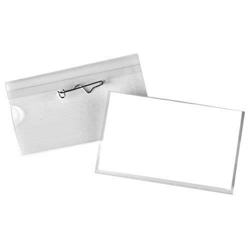 Märken - PAVO - 40 x 75 mm - Paket med 100 - Transparent PVC - Idealisk för konferenser