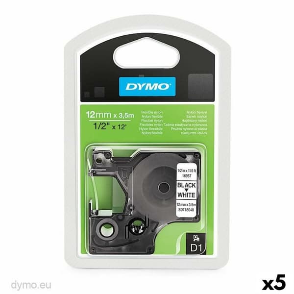 Termiskt överföringsband Dymo Vit Svart 12 x 3,5 mm (5 antal)