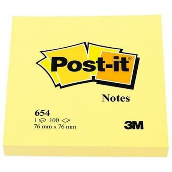 Klisterlappar Post-it CANARY YELLOW Gul 7,6 x 7,6 cm 24 Delar 76 x 76 mm