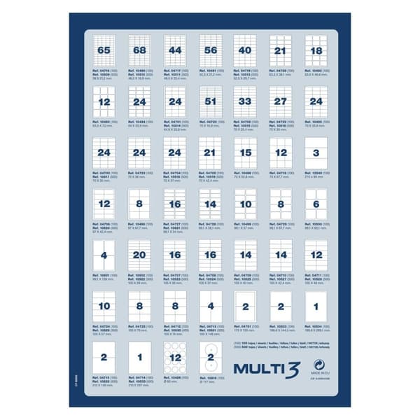 Etiketter MULTI 3 105 X 40 mm Vit 100 Blad