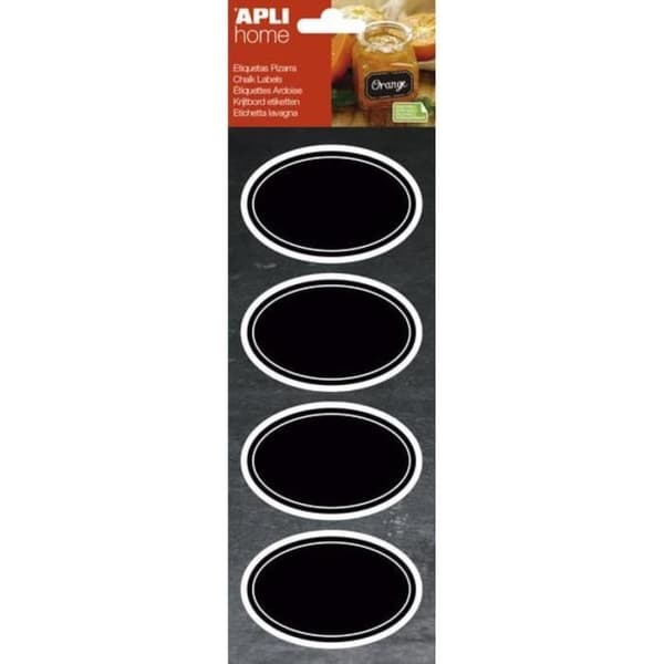 Oval etiketter - Apli - 016766 - 80 x 50 mm - Manuell skrivning - Svart