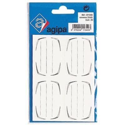 Skoletiketter - AGIPA - 55x37 mm - Blister med 20 - Självhäftande - Vit