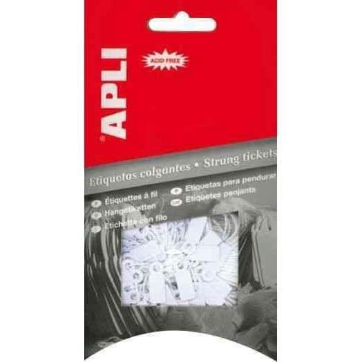 Smyckesetiketter - AGIPA - 18 x 29 mm - Vit tråd - Rundade hörn - 200 etiketter