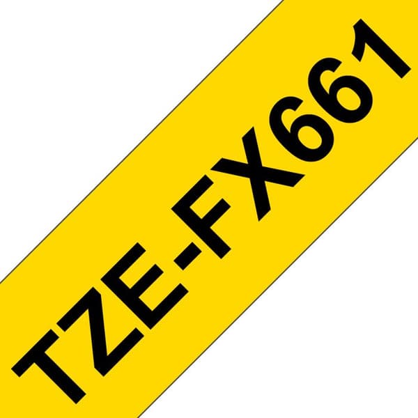 Flexibelt färgband - BROTHER - TZEFX661 - Gul - 36 mm - 8 m
