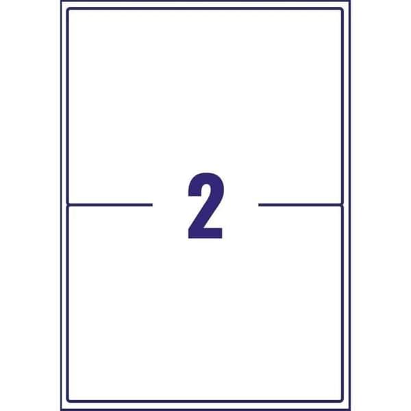 AVERY L7168B självhäftande paketetiketter, laserskrivare, 2 etiketter per A4-ark, 200 pack -