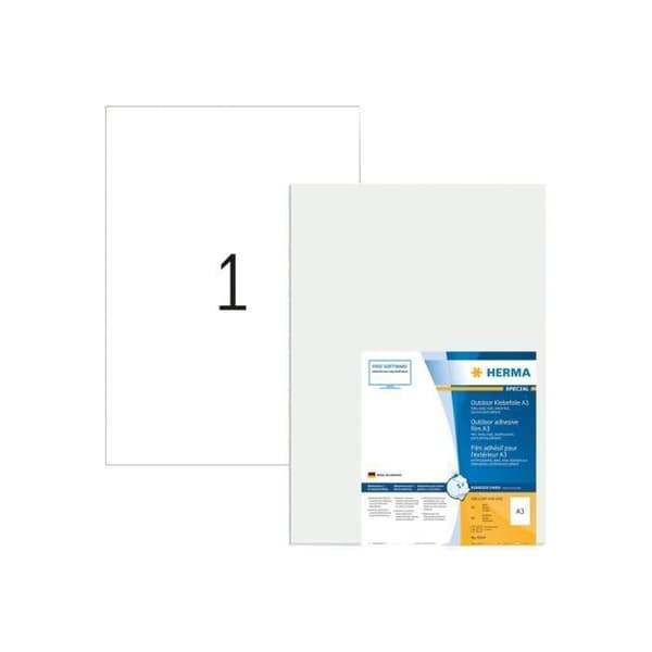 HERMA Special Polyeten (PE) matt självhäftande extra stark vit A3 (297 x 420 mm) 40 etikett(er) (40 ark(ar) x 1)...