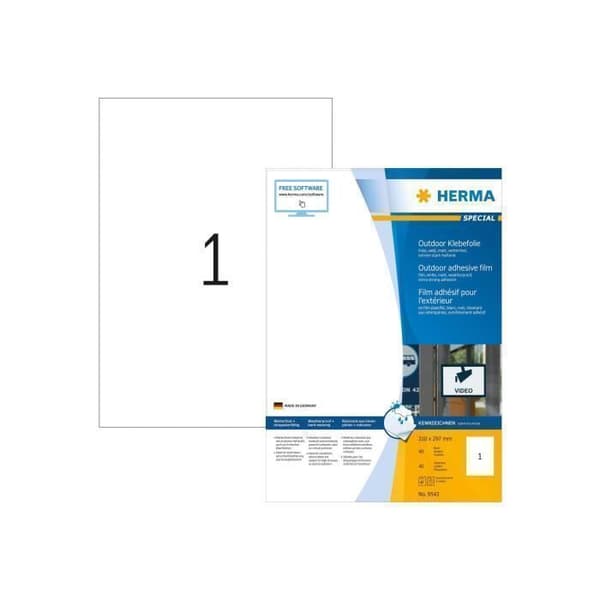 HERMA Special Polyeten (PE) matt självhäftande extra stark vit A4 (210 x 297 mm) 40 etikett(er) (40 ark(ar) x 1)...