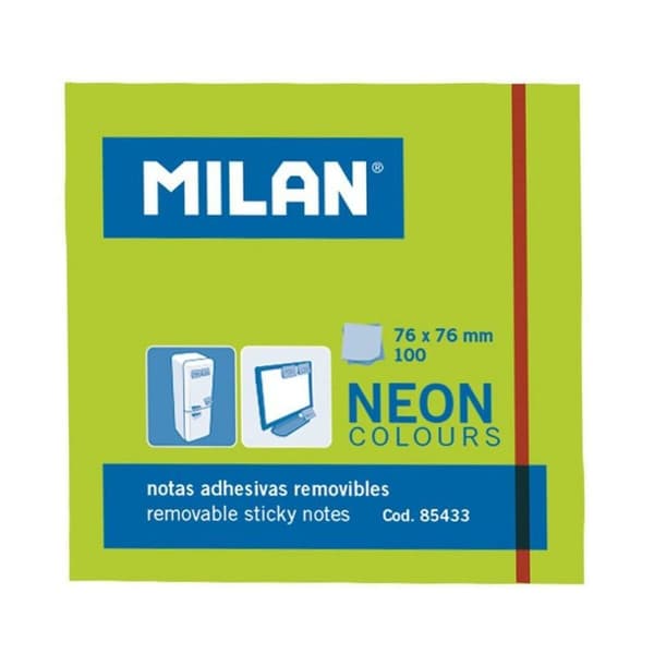 Klæbende huskesedler Milan Grøn 76 x 76 mm (10 enheder)