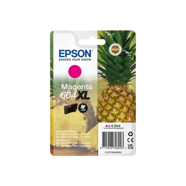 Bläckpatron - Epson - 604XL - 4 ml - Magenta - Original - Blister med larm
