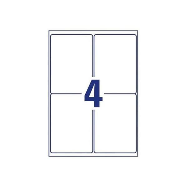 Avery Zweckform L4774 Matt polyester Permanent limbelagd vit 99,1 x 139 mm 32 etikett(er) (8 ark(ar) x 4) Etiketter