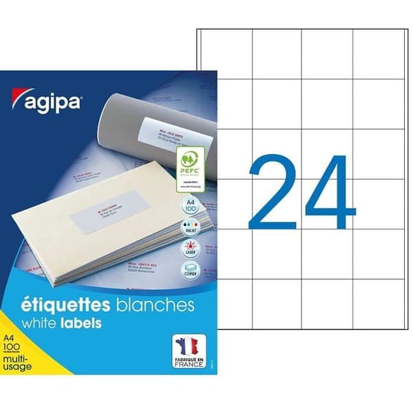 Apli Box med 2400 A4-etiketter för flera ändamål 50 x 50 mm - 102166
