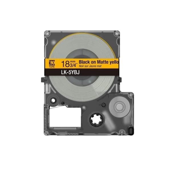 Självhäftande etikett - EPSON - LK-6HWJ - 24 mm - Svart på gult - Kompatibel LabelWorks LW-C410