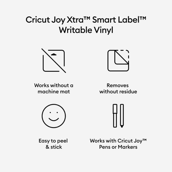 Etikett - Cricut klassificeringsetikett - 2010342 - Avtagbar Joy Xtra skrivbar Smart Vinyl (3 enheter)