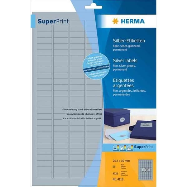 SuperPrint-etiketter, film, 96,0 x 63,5 mm, med