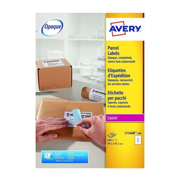 AVERY Paketetiketter blockerade. - L7166B-100