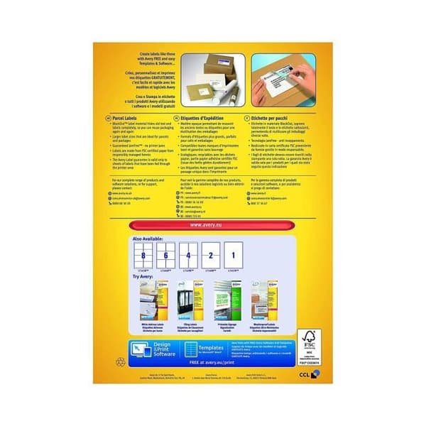 AVERY Paketetiketter blockerade. - L7166B-100