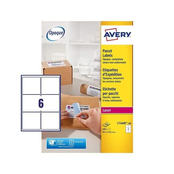 AVERY Paketetiketter blockerade. - L7166B-100
