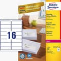 Miniatyrbild 1 av 4: AVERY Zweckform Återvinningsbara etiketter (99,1 x 33,9 mm, 1 600 adressetiketter på 100 ark, självhäftande,