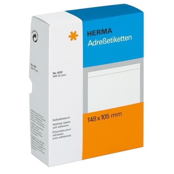 Etiketter-adresser, 94x47mm, rundade hörn, vit