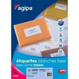 Etiketter adresser - APLI AGIPA - Förpackning med 4000 laseradressetiketter 52,5x29,7 - Färg: Vit