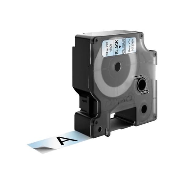 DYMO D1 självhäftande svart på genomskinlig rulle (1,9 cm x 7 m) 1 rull(ar) etiketttejp för LabelMANAGER 360D, 420P,...