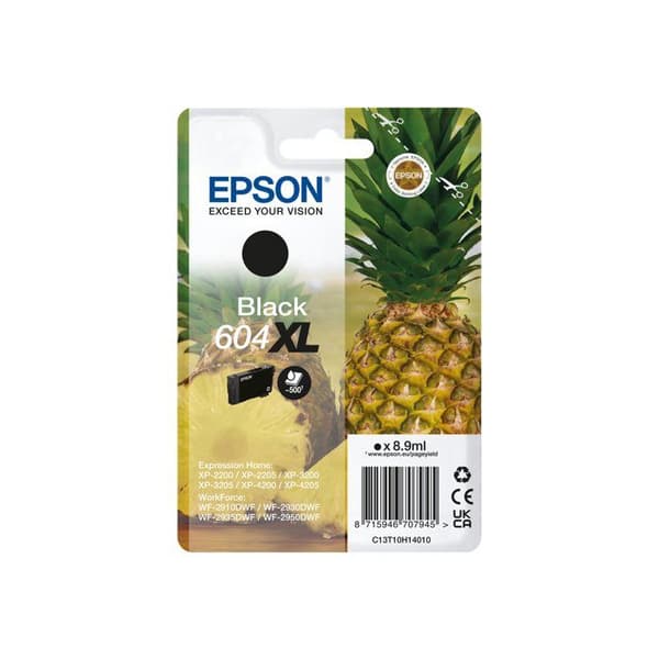 Bläckpatron - Epson - 604XL - 8,9 ml - Svart - Original - Blister med larm