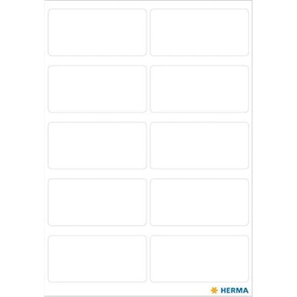 Rektangulära etiketter - HERMA - 19x40mm - 70 vita etiketter - Kontorsmaterial - Blandat