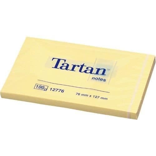 Självhäftande anteckningar - 3M - Tartan - Gul - 127 mm x 76 mm - 1 enhet