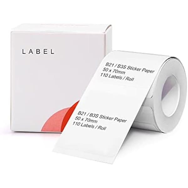 Vattentåliga tejprullar - NIIMBOT - B21/B3S - 110-pack - 50 x 70 mm - Vit
