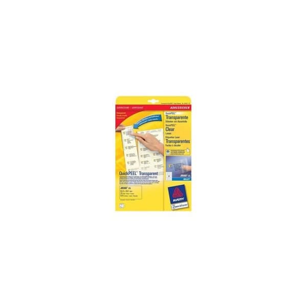 Avery Clear 63,5 x 38,1 mm 525 etikett(er) (25 ark(ar) x 21) adressetiketter