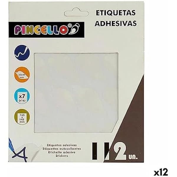Självhäftande etiketter - PINCELLO - Standard - 22 x 49 mm - Vit - 120 enheter