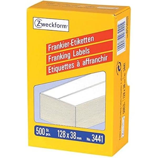 Frimärken för frankering - AVERY ZWECKFORM - 128 x 38 mm - 500 Frimärken - Klistermärken - Universella