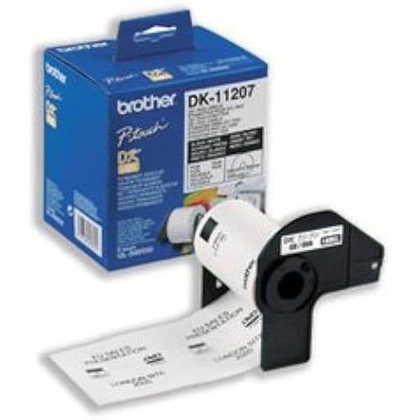 CD/DVD-etiketter - BROTHER - DK11207 - 58 mm x 58 mm - Svart / Vitt - Original hög kvalitet