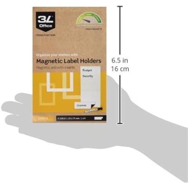 Magnetisk Etikettförsedd - 3L - Modell 10810 - 6 stycken - 25 x 75 mm - Kontorstillbehör