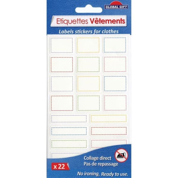 22 Textiletiketter - Enade - Ej värmeaktiverade - 2 format