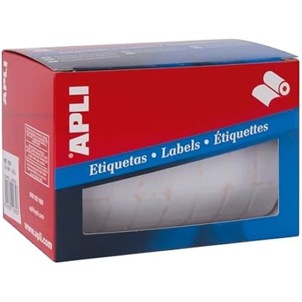 Etikettroll - APLI - 1679 - 12 x 18 mm - Vit - Permanent klistermärken