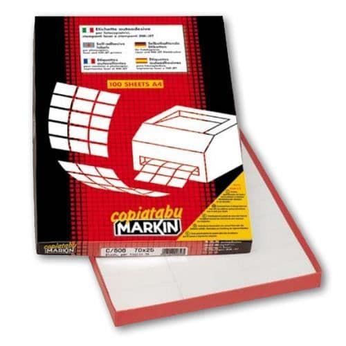 MARKIN C574 ETIKET AUTOADESIVA BIANCO RETTAGOLO PERMANENT 500 PEZZ