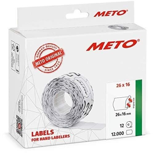 METOETIKETTER FÖR MANUELLA ETIKETTER (26 X 16 MM, 2 RADER, PAPPER