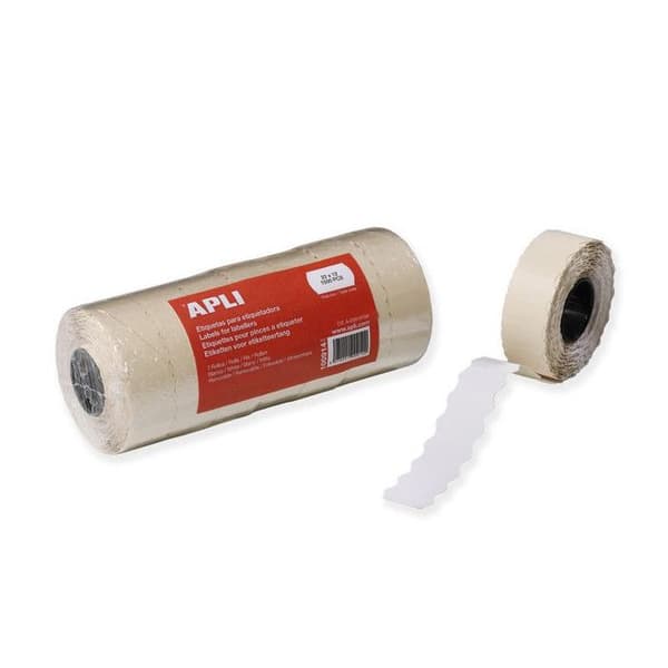 Klämmappsetiketter - agipa - 22 x 12 mm - Avtagbara - På rulle - Vit