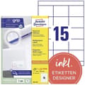 Miniatyrbild 1 av 3: Avery-Zweckform 3669-200 70 x 50,8 mm vitt papper 3300 st permanent Universal laseretiketter 220 ark DIN A