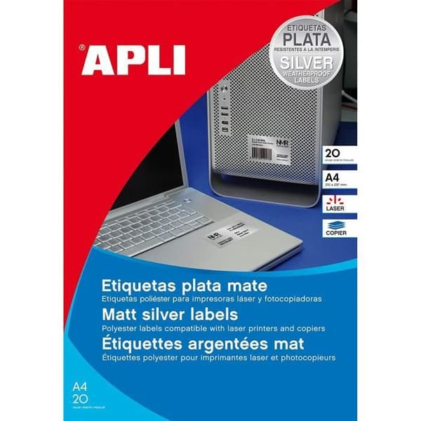 Apli Silveretiketter 45,7x21,2 laser/kopiator - 10066