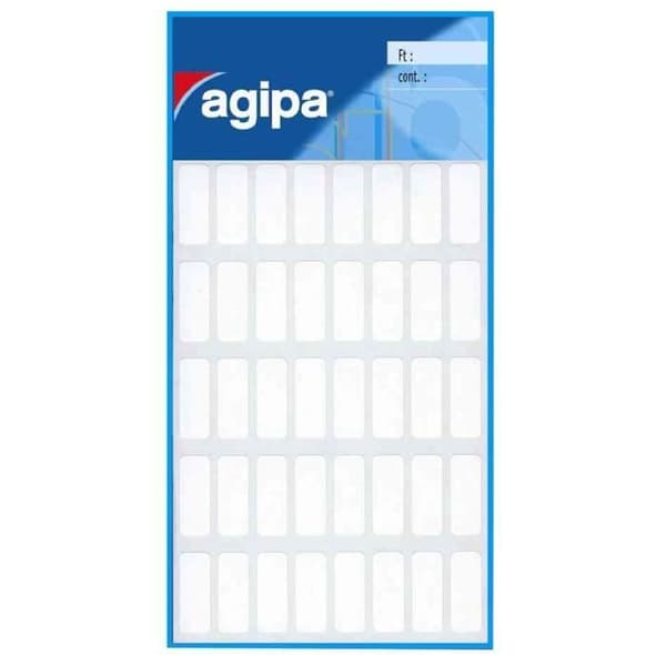 Multifunktionsetiketter - AGIPA - 8 x 20 mm - Permanent lim - Rundade hörn - 280 etiketter