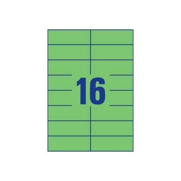 Avery Green 105 x 37 mm 1600 etiketter (100 ark(ar) x 16) mappetiketter
