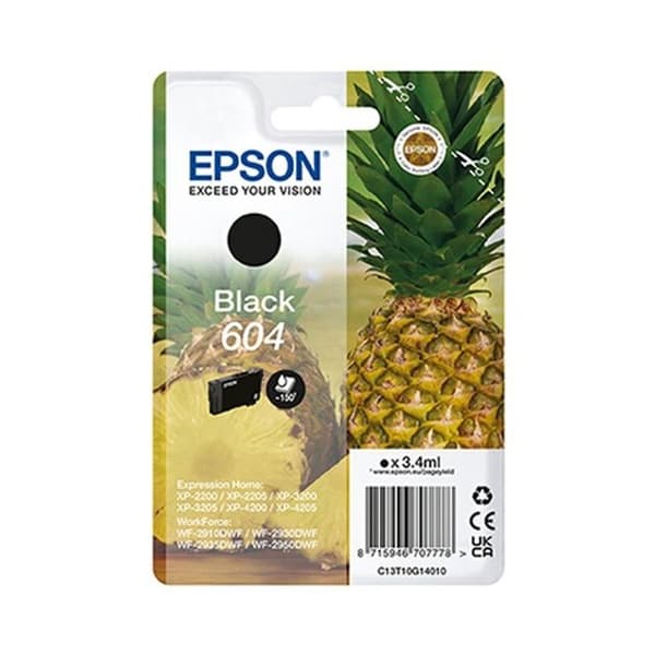 Bläckpatron - Epson - 604 - 3,4 ml - Original - RF/Akustiskt larm