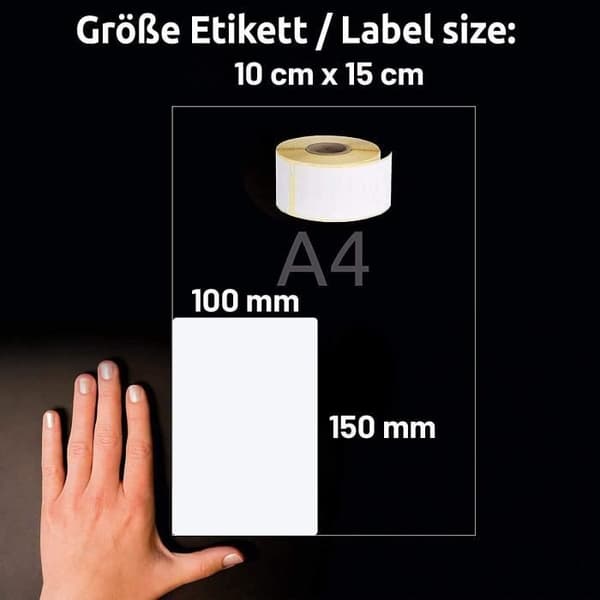 Självhäftande etiketter - LEYF - 100 mm x 150 mm - 370 etiketter - Vattentåliga