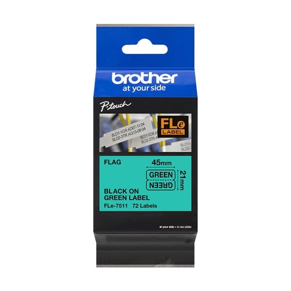 Etiketter - Brother - P-Touch PT-P950NW - 72 etiketter - Grön färg - Hållbarhet inomhus/utomhus