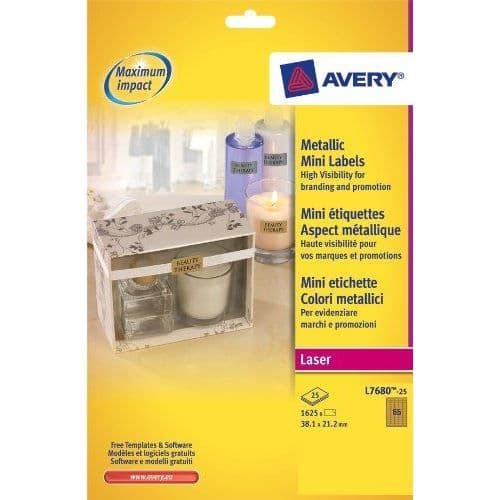 AVERY - L7680-25 - 1625 självhäftande...