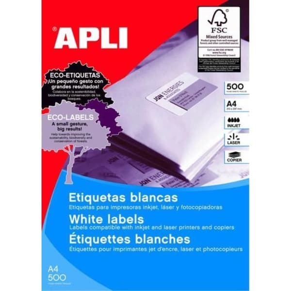 Vita vita - Apli Agipa - 105 x 35 mm - 500 ark - Blandad - Frakt Frankrike