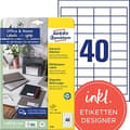 Miniatyrbild 1 av 2: Universella etiketter - AVERY ZWECKFORM - 6126 - Vit - 48,5 x 225,4 mm - 10 ark